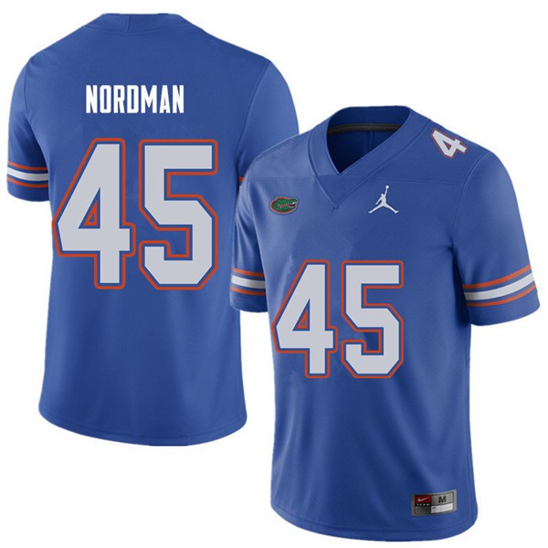 Jordan Brand Men #45 Charles Nordman Florida Gators College Football Jerseys Royal